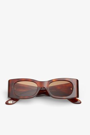 Ganni Beige x Ace & Tate Tigers Eye Kayla Sunglasses