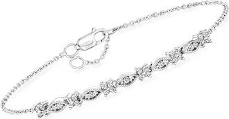 RS Pure by Ross-Simons Diamond Multi-Shaped Station Bracelet in Sterling Silver