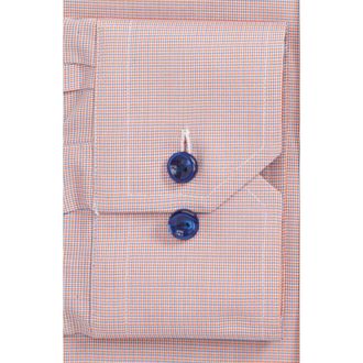 Eton Contemporary Fit Houndstooth Dress Shirt in Orange/Blue at Nordstrom, Size 15.5