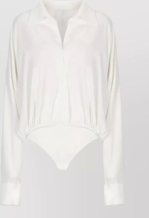 Norma Kamali oversized v-neck shirt bodysuit