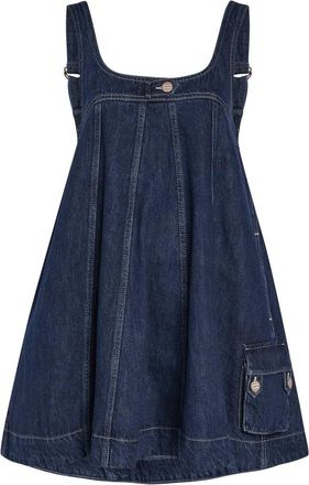 Damson Madder Immy Panelled Denim Mini Dress - Dark Blue - 16 (UK16 / XL)