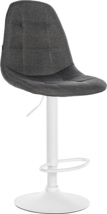 Clp Clp - Taburete De Bar Elmore De Tela Gris Oscuro Metal Blanco Mate