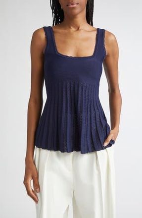 Staud Ellen Mixed Stitch Pointelle Sweater Tank in Navy at Nordstrom Rack, Size Medium
