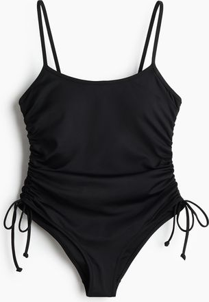 H&M Badeanzug mit wattierten Cups und High Leg - Schwarz