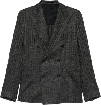 Tagliatore Double-breasted Peak Lapel Blazer - Heren - Blazers - Grijs - M - Jassen
