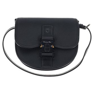 Dior Pre-owned Mens Mini Gallop Messenger Bag in Black Calfskin Leather - One Size