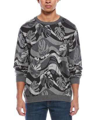 Tommy Bahama Monstera Camo Silk-Blend Crewneck Sweater