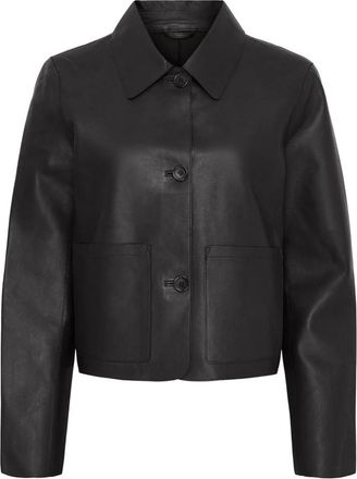 BTF-CPH Lamsleren Jack - Dames - Leren en Su&egrave;de Jassen - Zwart - L - Leer - Jassen