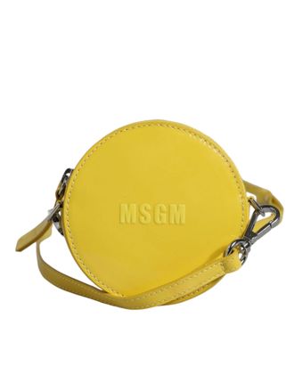 Msgm Leather Logo Crossbody Sling Shoulder Round Womens Bag (Pre-Owned)