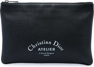 Dior Pre-owned Dior Grained Calfskin Atelier Clutch Unisex Z5UZ41V4J1VX16KD