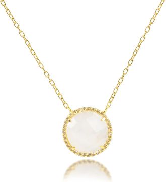 MAX + STONE 18k Gold Over Sterling Silver 3.2 Ct. 10x10mm Round Gemstone Necklace