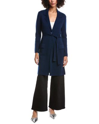 Fort&eacute; Cashmere Wool & Cashmere-Blend Double Knit Cardigan