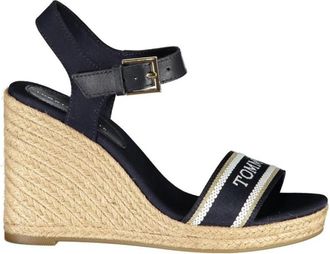 Tommy Hilfiger Sandalen met sleehak - Dames - Sleehakken - Blauw - 40 EU - Polyester - Schoenen