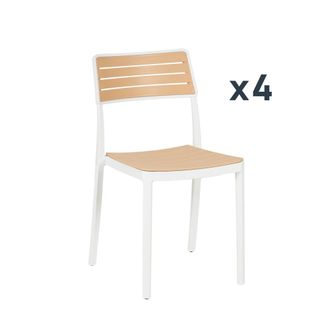Klast Pack de 4 sillas polipropileno blanco 41 x 81 cm