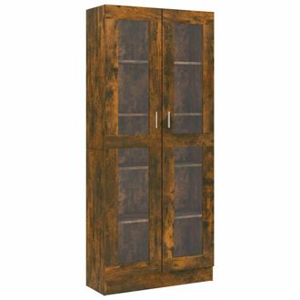 vidaXL Vitrina Madera Contrachapada Roble Ahumado 82,5x30,5x185,5 Cm Vidaxl