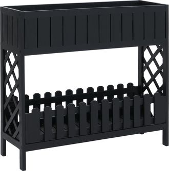 Hhg [nunca Usado] Jardinera Elevada Hhg-450, Jardinera Para Flores Y Plantas, Estante Para Flores, Para Exterior, Madera De Acacia Con Certificaci&oacute;n Mvg, 