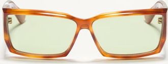 Valentino Rectangular Acetate Eyewear unisex HAVANA/GREEN 60