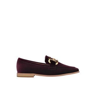 Alma En Pena Velvet Mocassin met Stijgbeugel - Dames - Loafers - Rood - 36 EU - Schoenen