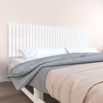 vidaXL Cabecero De Cama Pared Madera Maciza Pino Blanco 204x3x60 Cm Vidaxl