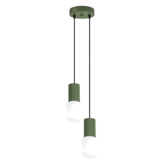 Sollux Lighting L&aacute;mpara colgantes verde oliva aluminio/vidrio alt. 120 cm