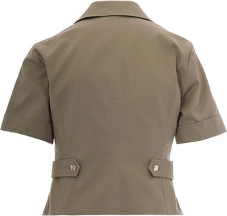 Liu Jo Womens Blazer Cropped Green Peppermint Cotton Elastane Jacket