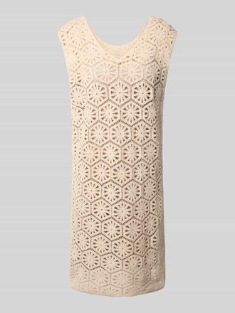 s.Oliver Black Label Relaxed Fit Knielanges Kleid aus H&auml;kelspitze in Sand, Gr&ouml;&szlig;e L
