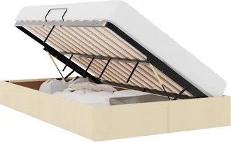 vidaXL Estructura De Cama Ottoman Crema 120 X 200 Cm Tela Vidaxl