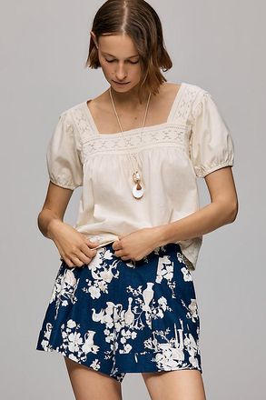 Maeve The Avery Cuffed Pleated Trouser Shorts by Maeve