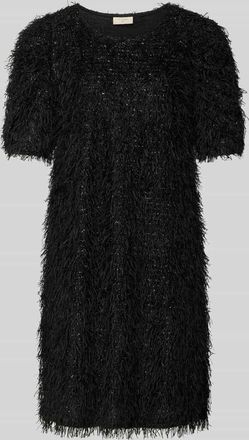 Freequent Knielanges Strickkleid aus Effektgarn Modell MARLIN in Black, Größe XS