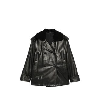 Santoro London Shearling-collar Double-breasted Jacket