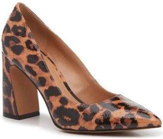Vince Camuto Mens Vince Camuto Ableen Pump Brown Leopard Print Block Heel ZAP1951
