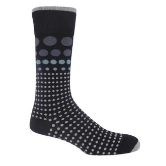 Peper Harow Grad Polka Mens Socks - Black
