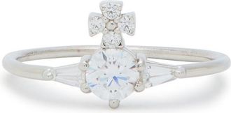 Vivienne Westwood Ofelia Crystal-embellished Sterling Silver Ring - M