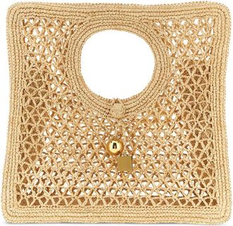 Jacquemus Borsa Jacquemus Le Petit Carr&eacute; Spiaggia Rafia