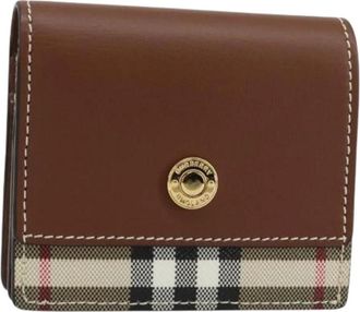 Burberry Pre-owned Wallets, female, Brown, Size: ONE SIZE Pre-owned Leather Wallet