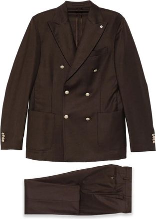 Luigi Bianchi Mantova double-breasted suit - Brown