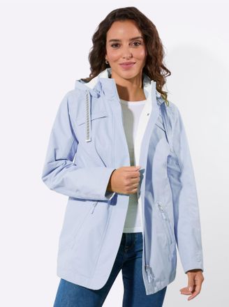 Casual Looks Langjacke CASUAL LOOKS, Damen, Gr. 36, hellblau, 100% Polyester, unifarben, Jacken Langjacke