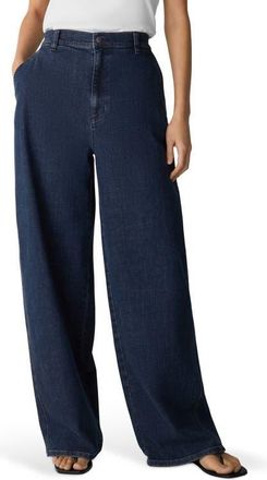 Eileen Fisher High Waist Wide Leg Jeans in Medium Indigo at Nordstrom, Size Xx-Small