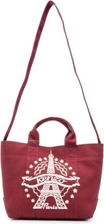 Kenzo Borsa Tote Piccola con Design Torre Eiffel - - Bags - Donna - Rosso - ONE SIZE