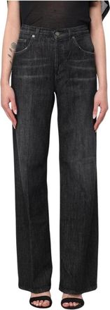 Dondup Zwarte Wide Leg Jeans Relaxed Fit - Dames - Regular Fit Jeans - Zwart - W32 - Katoen - Jeans