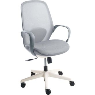 Beliani Office Chair Grey Mesh Swivel Base Armrests Tilting Backrest Adjustable Height PU Molded Foam Seat Home Office Open-Space FOAMA