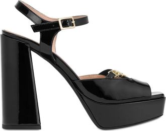 Love Moschino Sandalen met plateauzool - Zwart