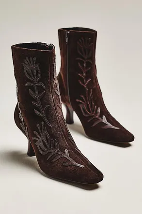 Maeve Leather Appliqu&eacute; Ankle Boots