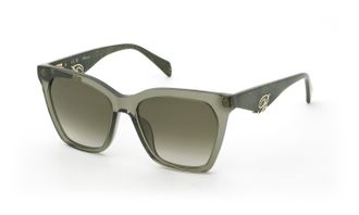 Blumarine Sunglasses SBM901V 0G61 Shiny Transparent Green 55/17/140 Women