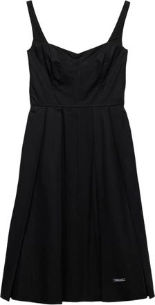 Prada Abito midi in cotone - Nero