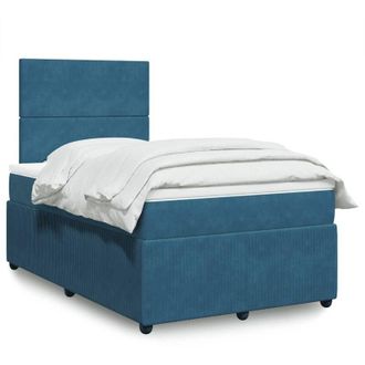 vidaXL Vidaxl - Cama Box Spring Con Colch&oacute;n Terciopelo Azul 120x200 Cm