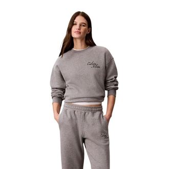 Calvin Klein Cotton Fleece Bubble Hem Sweatshirt - Dames - Sweatshirts & Hoodies - Grijs - Maat: S Fleece
