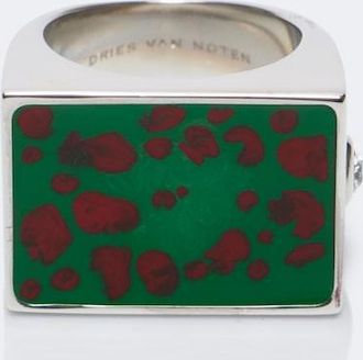 Dries Van Noten Anillo de sello de esmalte