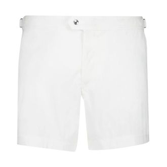 Tom Ford Beachwear, male, White, Size: 2XL Mid-rise Swim Shorts