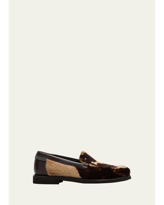 Brunello Cucinelli Cow-Print Calf Hair Loafers